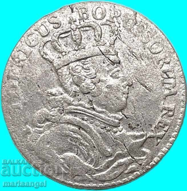 6 kreuzeri 1756 Germania Prusia Königsberg Frederic al Prusiei