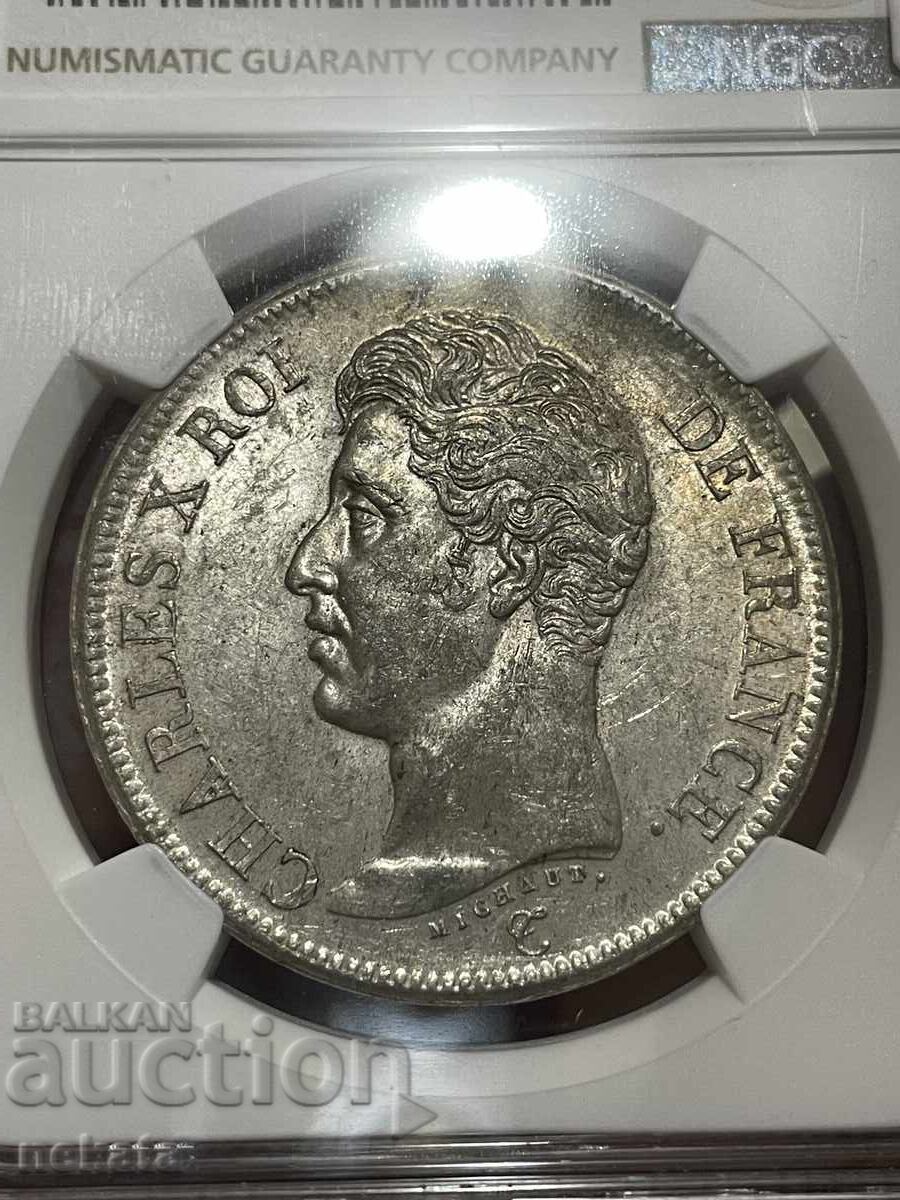 Franța 5 franci 1826. Marcaj monetărie 'W' - Lille MS60 NGC cu preț € 350.00 | 684.54 BGN