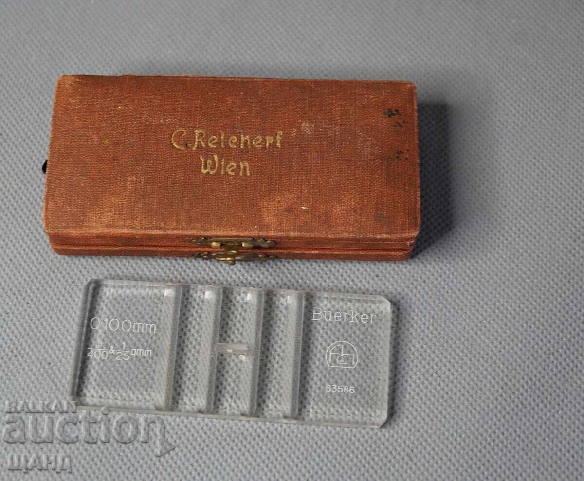 C.REIEHEPF WIEN Παλαιό γυαλί μικροσκοπίου με θήκη
