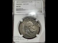 Prusia 1 taler, 1871 AU55 NGC