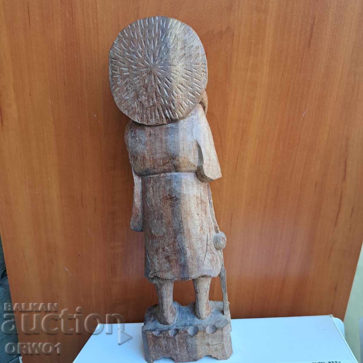 Auction  Old Asian wooden figure wood carving