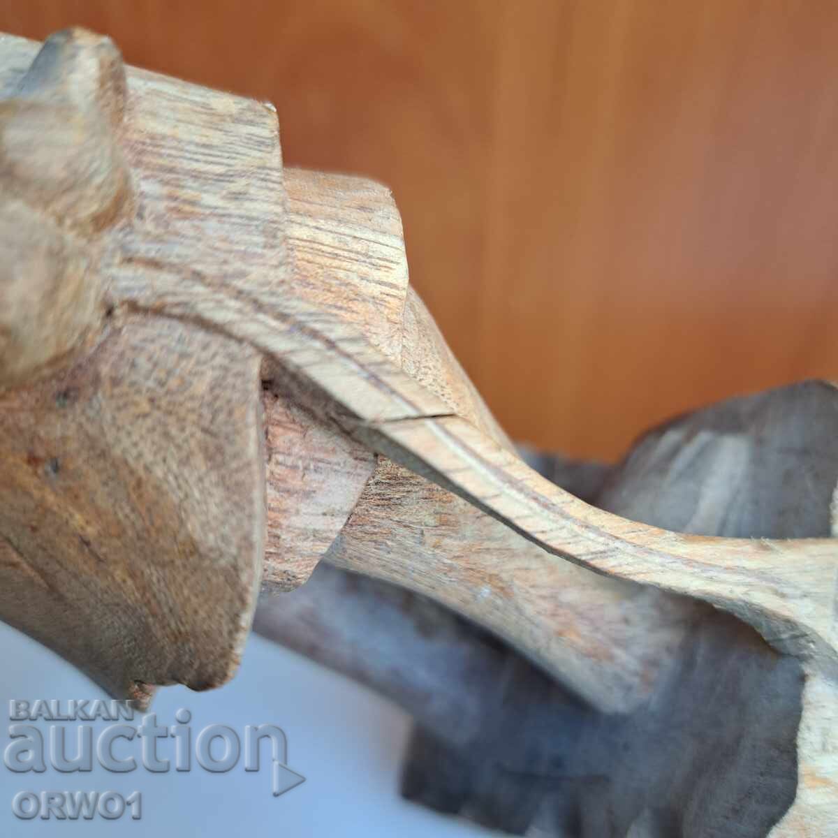 Delivery of Old Asian wooden figure wood carving