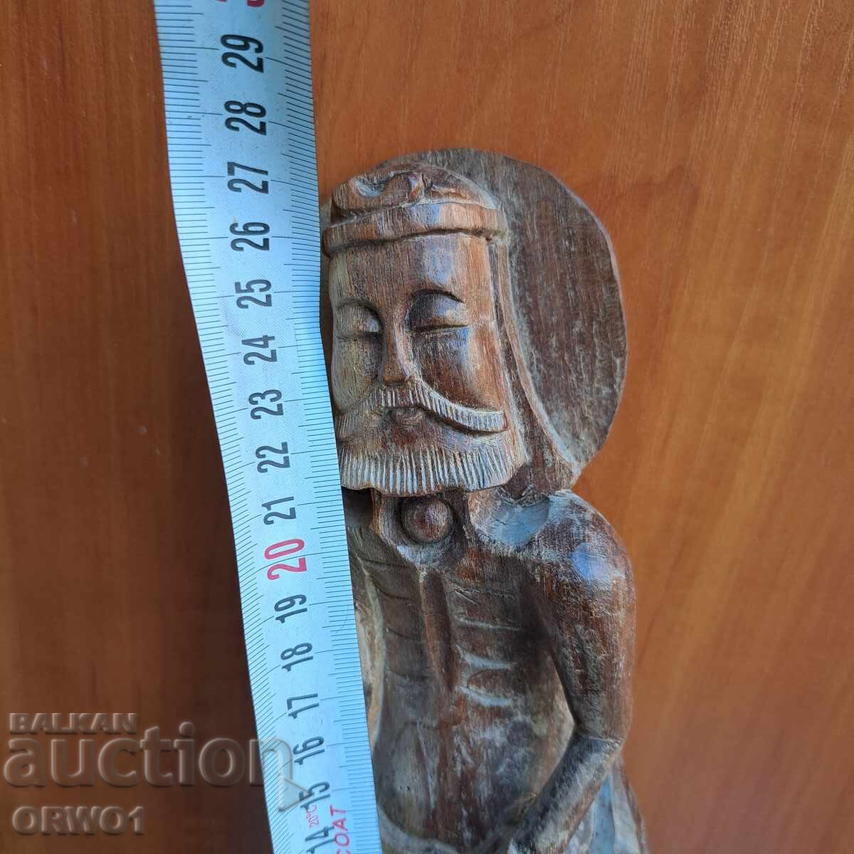 Old Asian wooden figure wood carving - 5