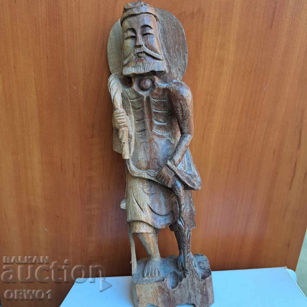 Old Asian wooden figure wood carving