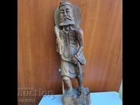Figurină veche asiatică din lemn sculptat