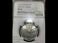 Germany, 3 kopecks (iron) 1916 MS62 NGC