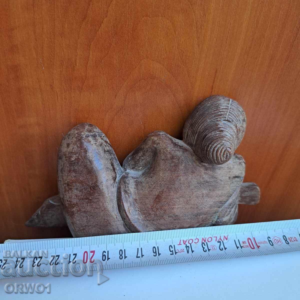 Auction  Old Asian wooden figure wood carving