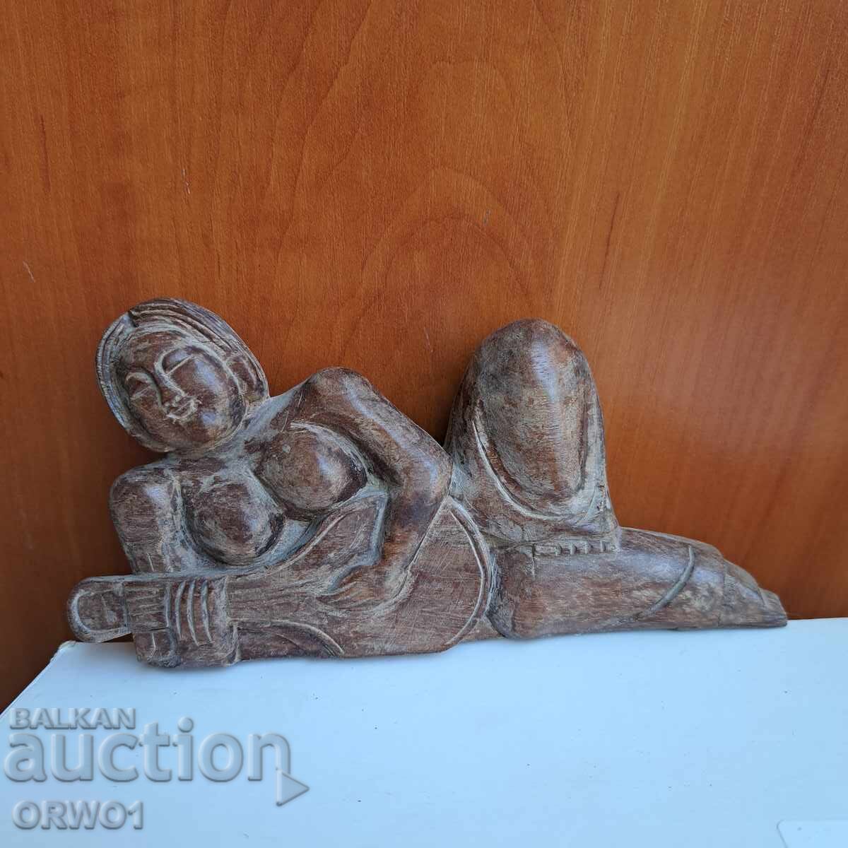 Old Asian wooden figure wood carving