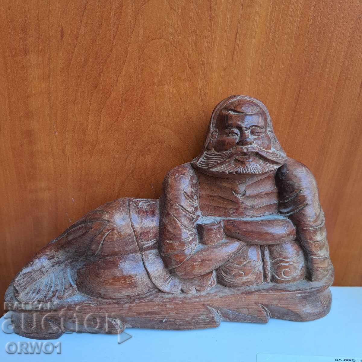 Old Asian wooden figure wood carving