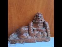 Стара азиатска дървена фигура дърворезба