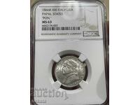 Παπικό Κράτος 1 λίρα, 1866 MS63 NGC