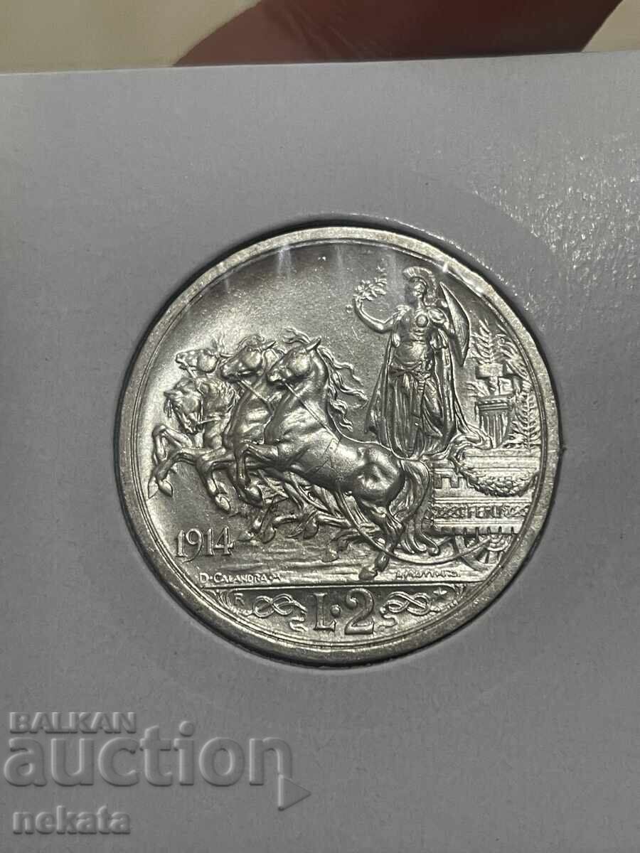 Italia 2 lire 1914 cu preț € 30.00 | 58.68 BGN