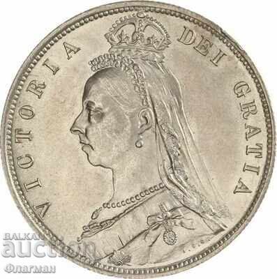 Marea Britanie 1/2 Coroană 1887 Victoria UNC