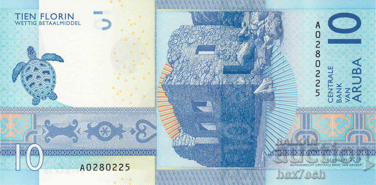 Licitație ❤️ ⭐ Aruba 2019 10 florini UNC nou ⭐ ❤️