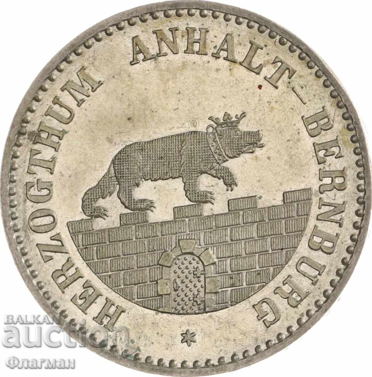 Ducatul Anhalt 1/6 Taler 1856 UNC