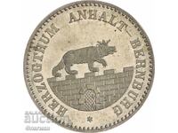 Ducatul Anhalt 1/6 Taler 1856 UNC