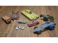 Lot de jucării vechi din metal pentru piese: vehicul lunar, mașină, camion, pasăre