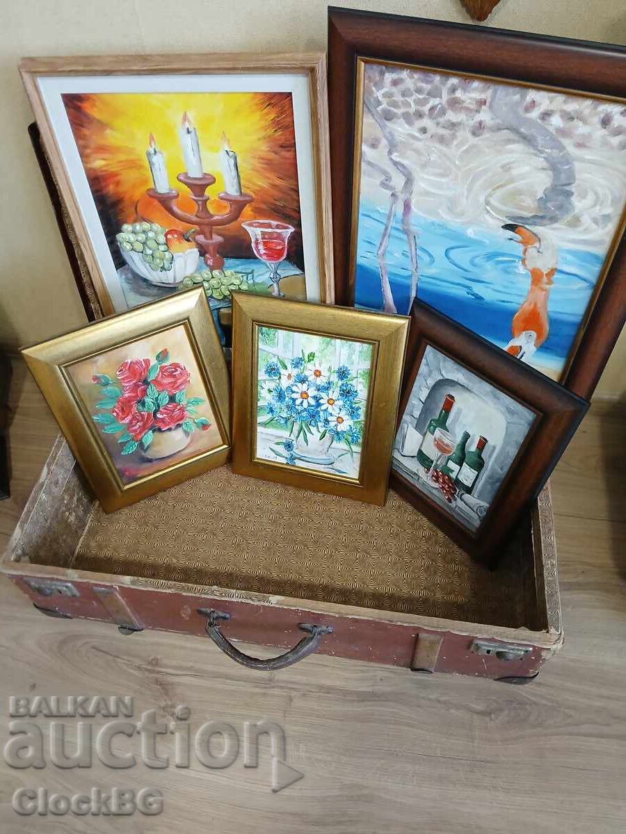 5 tablouri în valiză vintage
