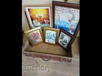 5 πίνακες σε vintage βαλίτσα