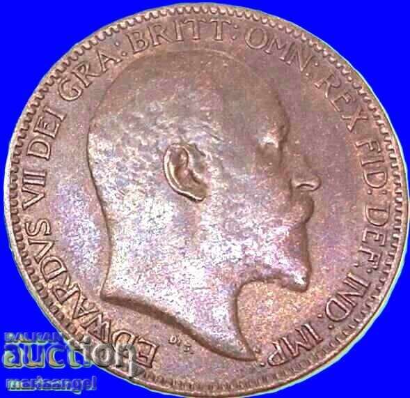 Marea Britanie 1 farthing 1906 Edward - rar - 5