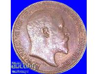 Marea Britanie 1 farthing 1906 Edward - rar