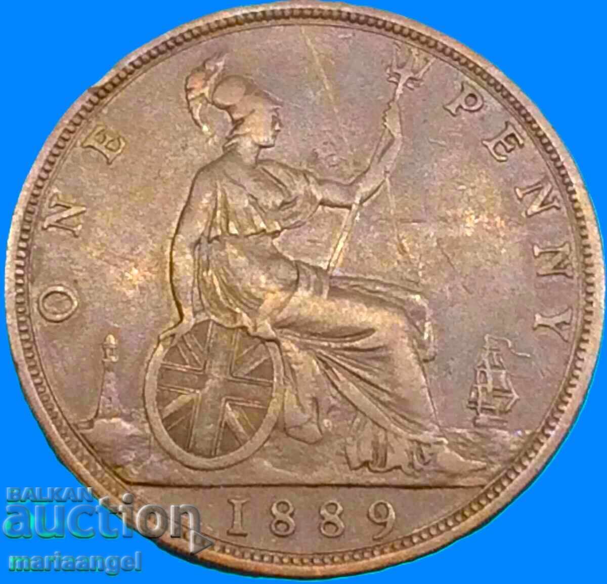 Marea Britanie 1 penny 1889 Victoria 30mm bronz cu preț € 18.00 | 35.21 BGN