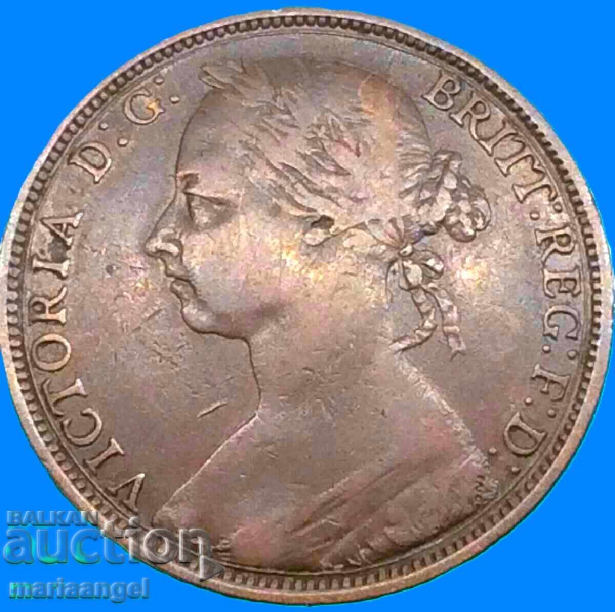Marea Britanie 1 penny 1889 Victoria 30mm bronz