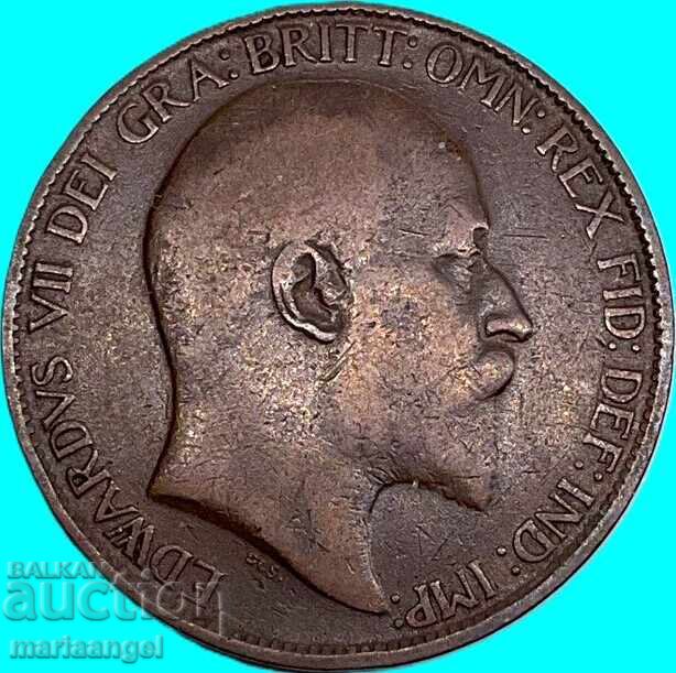 Marea Britanie 1/2 penny 1908 Eduard VII 26mm bronz