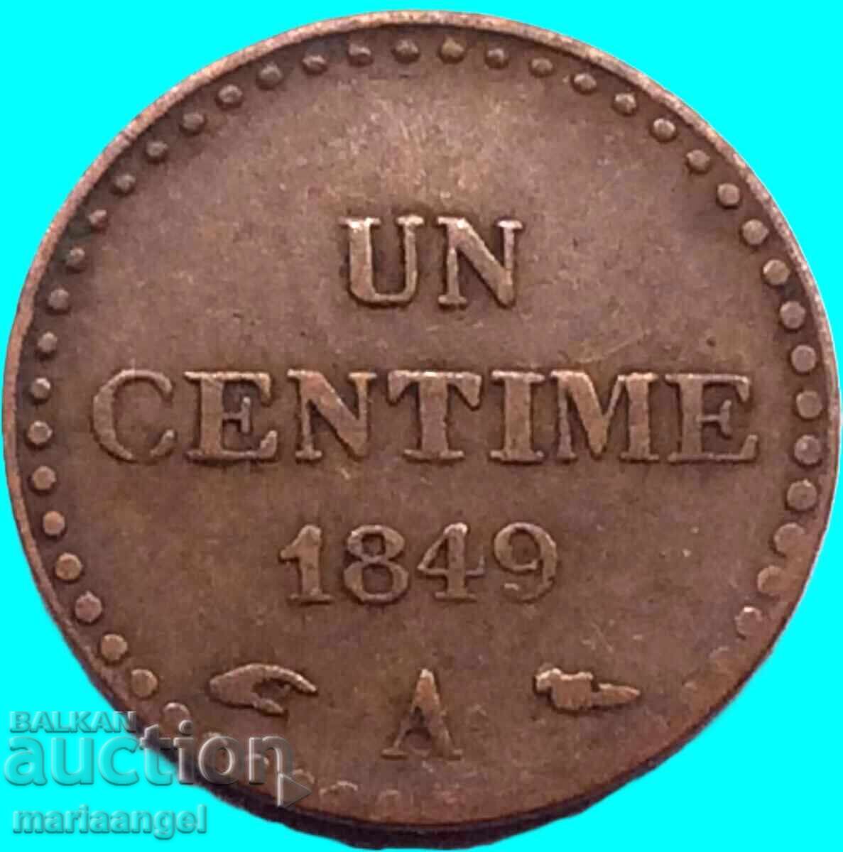 Γαλλία 1 εκατοστό 1849 χάλκινο - σπάνιο - 6