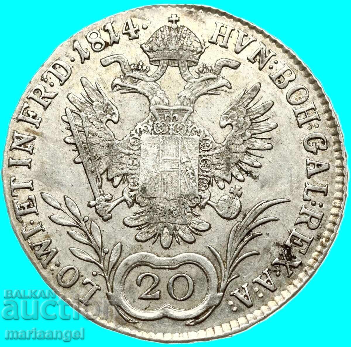 20 creuzere 1814 Austria A - Viena argint - 7