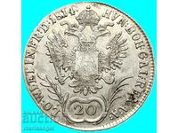 20 creuzere 1814 Austria A - Viena argint