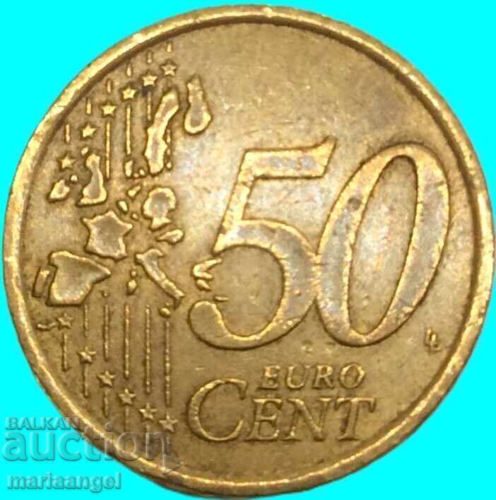 50 euro cenți 2002 Italia cu preț € 1.90 | 3.72 BGN