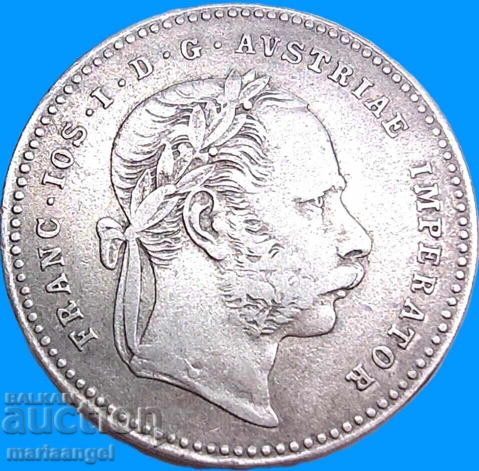 20 Kreuzer 1868 Austria Franz Joseph Silver - 6