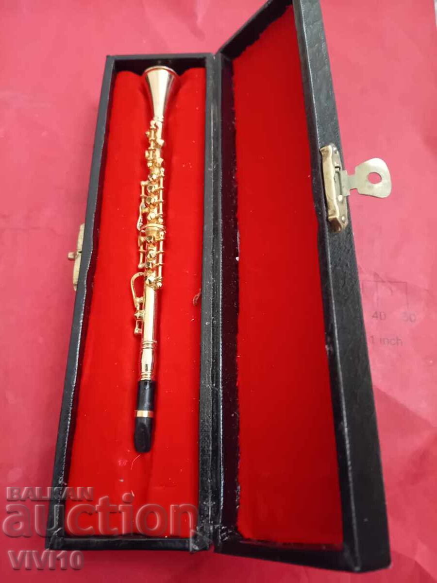 Clarinet, miniatură, placat cu aur