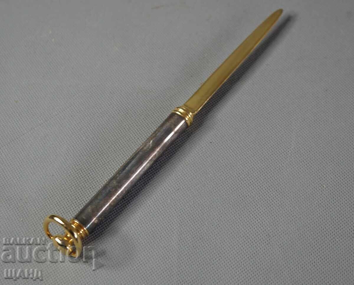 Auction  Old paper letter knife with silver-plated handle