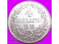 Danemarca 1854 4 Skillingi argint