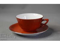 BAVARIA Стара Немска Порцеланова чашка за кафе с чинийка