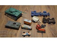 Lot of vintage metal toys for parts tank, cars, truck