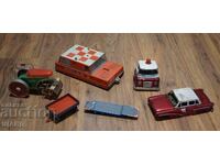 Lot jucării vechi din metal pentru piese, compactor, vehicul lunar, mașină, camion