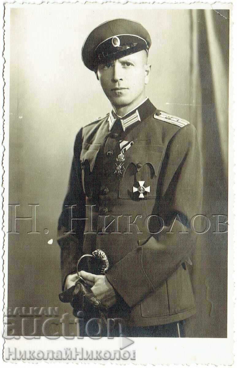 1943 FOTOGRAFIE VECHE DOBRICI OFIȚER MILITAR MAIOR DECORAȚII J625