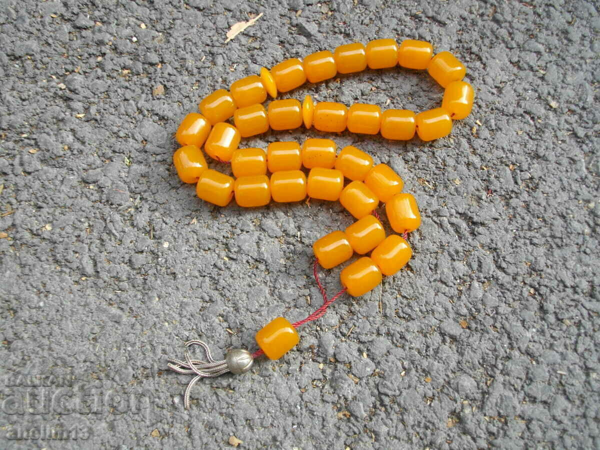 ΠΑΛΑΙΟ ΒΑΚΕΛΙΤΙΚΟ Κεχριμπάρι ΚΑΤΑΛΙΝΟ ΡΟΖΑΡΙΟ ΜΕ ΑΣΗΜΕΝΗ ΦΟΥΝΤΑ