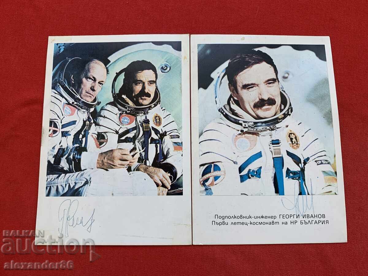 Autografe Gheorghi Ivanov și Nikolai Rukavișnikov Cosmonauți