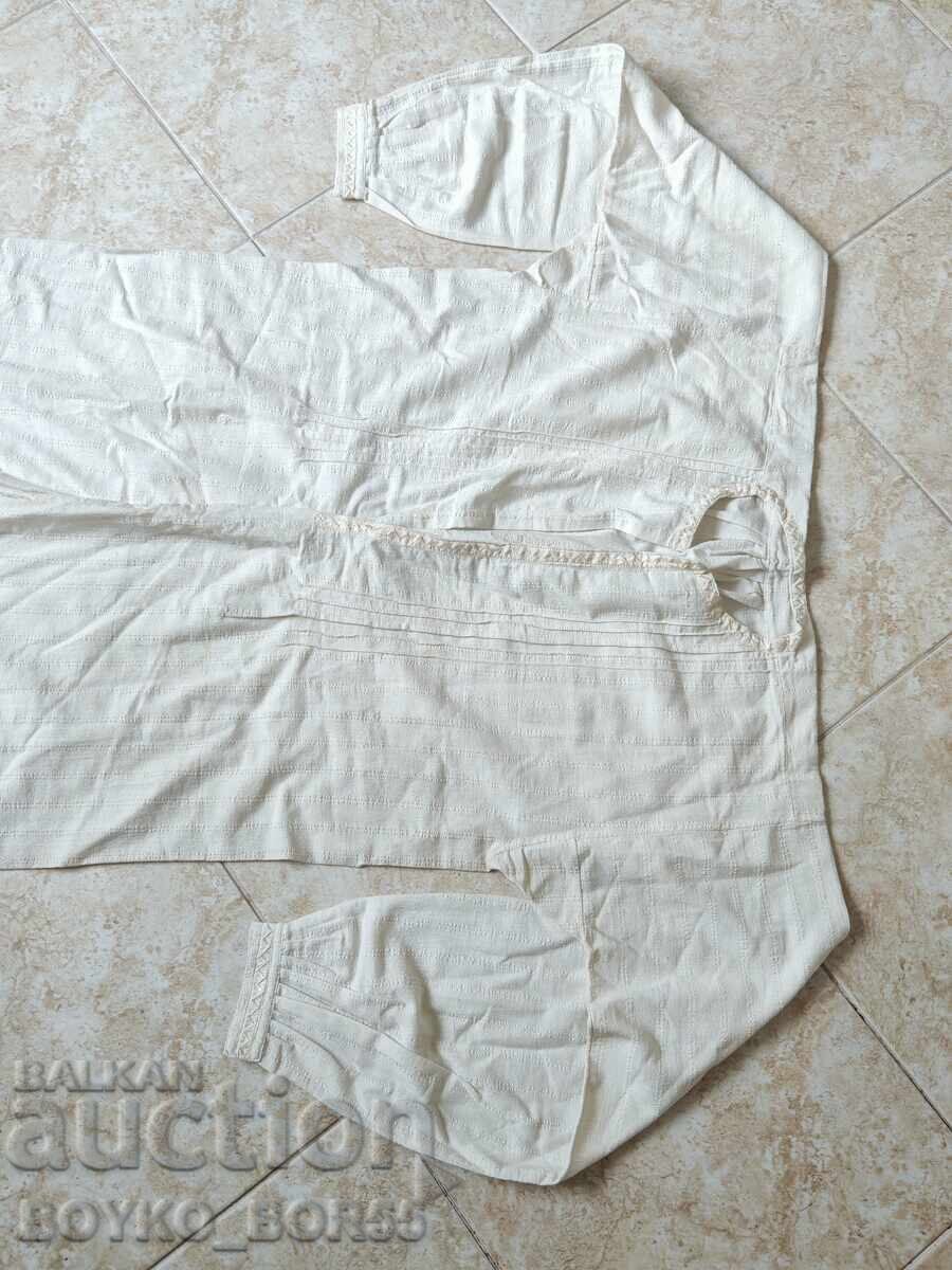 Autentică cămașă bărbătească veche bulgărească din pânză albă cu preț € 39.00 | 76.28 BGN