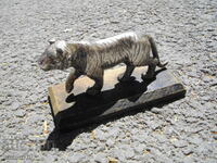 OLD METAL SILVER-PLATED FIGURE STATUETTE TIGER