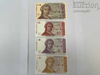 Хърватия 1,5,10 и 25 динара 1991 година UNC