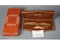 AURORA INTERNATIONAL Стара позлатена химикалка с кутия