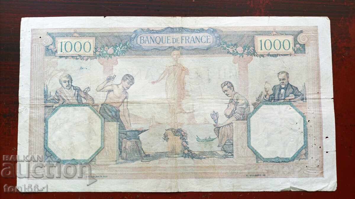 Franța 1000 franci 1939 cu preț € 28.00 | 54.76 BGN