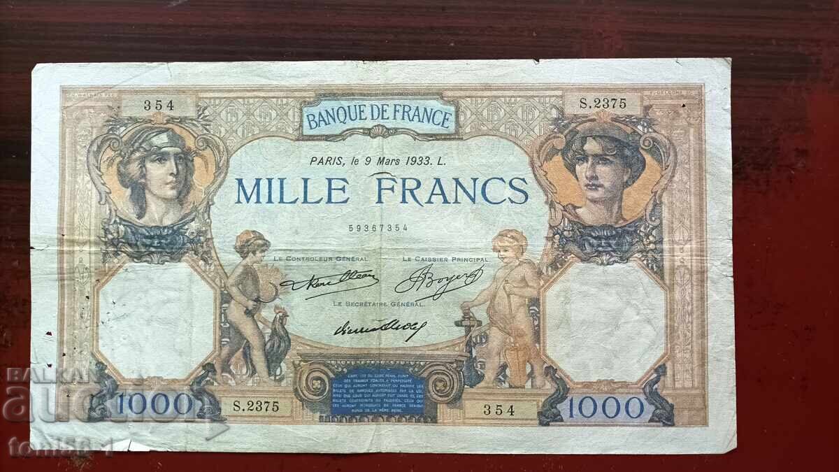 Franța 1000 franci 1939