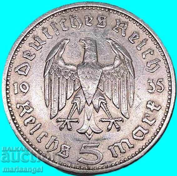 5 mărci 1935 Germania Al Treilea Reich argint - 7