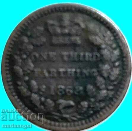 Marea Britanie 1/3 Farthing 1868 Victoria - Rar cu preț € 23.40 | 45.77 BGN